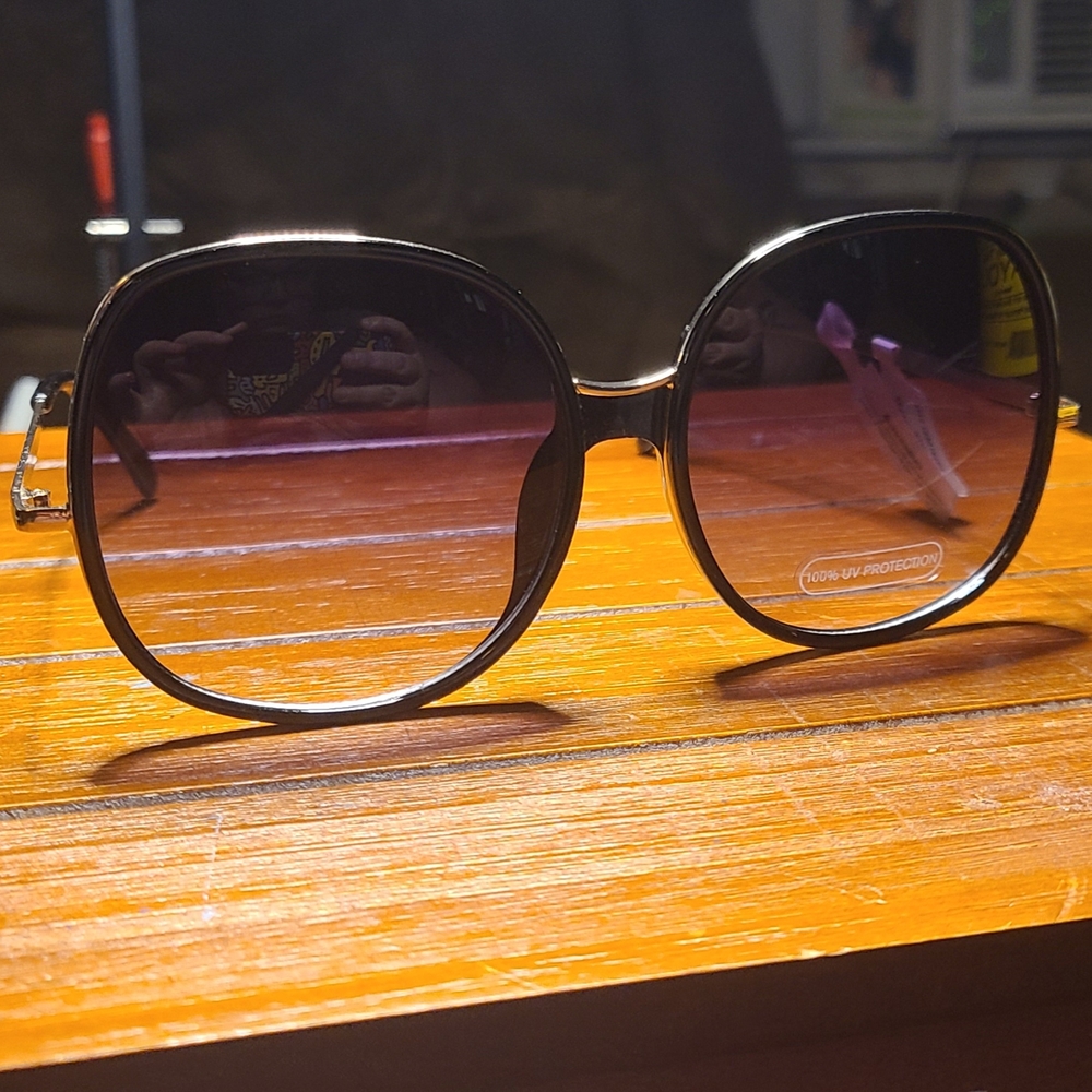 Torrid Black and Gold Oversized Sunglasses